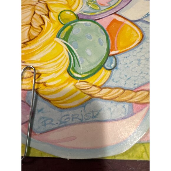 Vintage Easter Die-Cut Decorations Set Of 4 With Bunnies Chicks & Goose - Picture 7 of 7